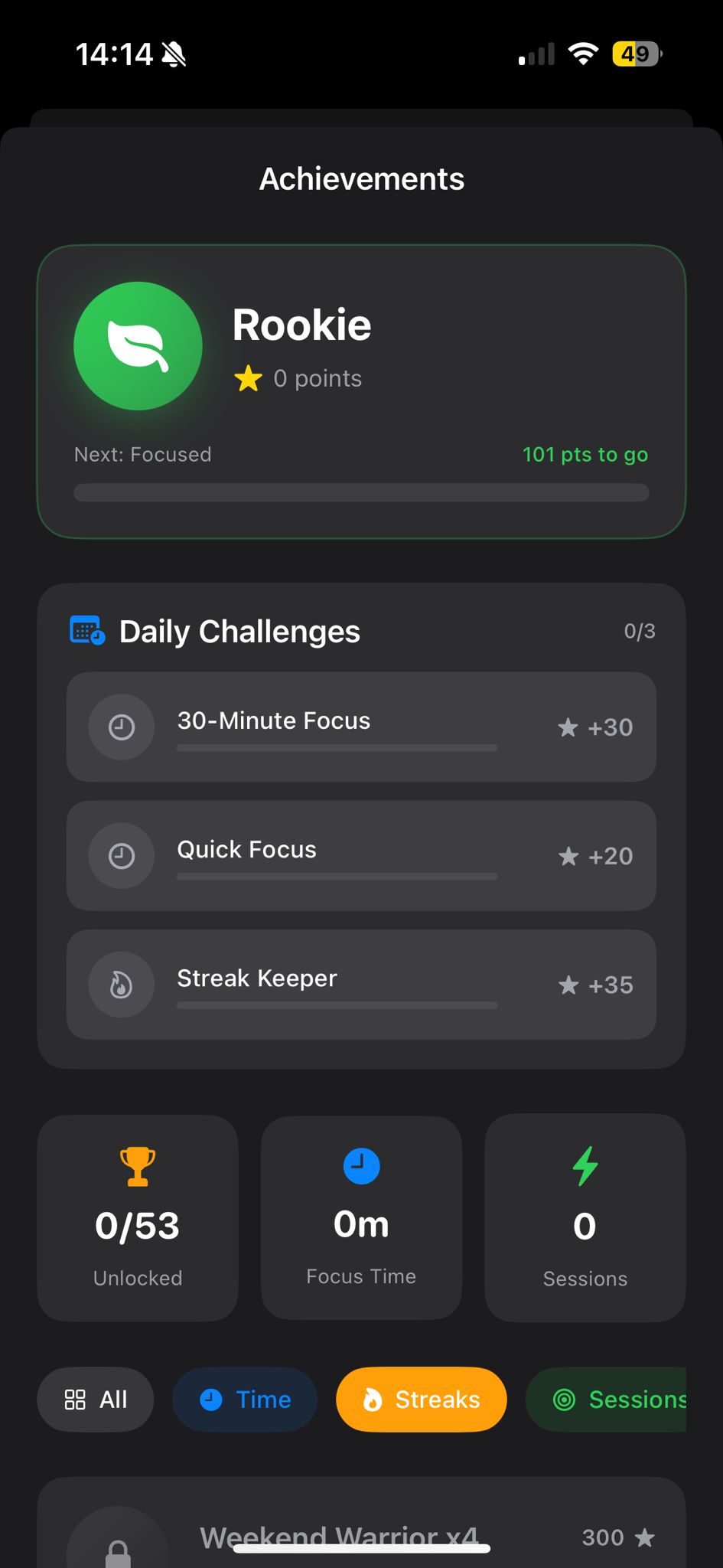 Streaks and Achievements